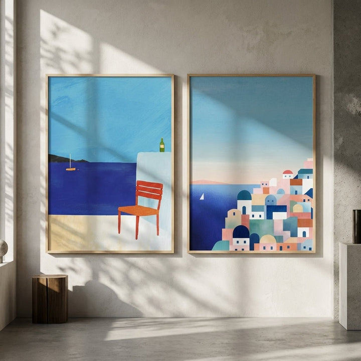 Santorini Abstract Pair by Henry Rivers wall - art - picture - poster