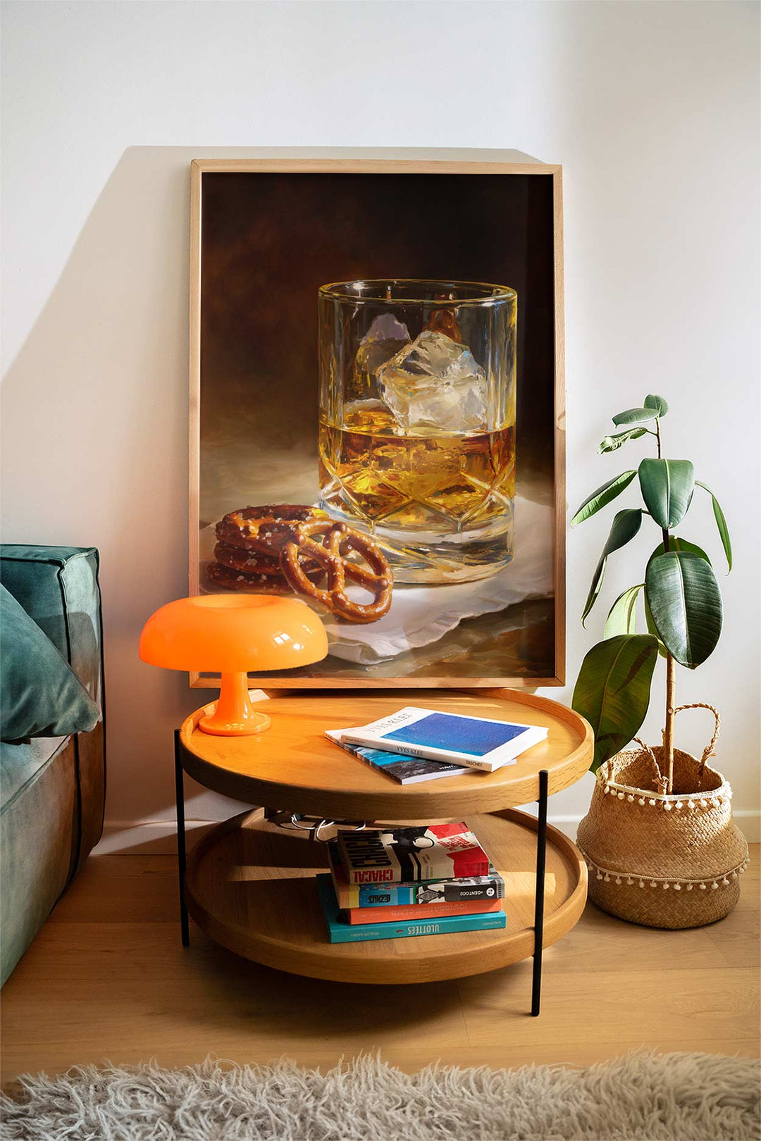 Scotch and Pretzels Oil Painting Illustration wall - art - picture - poster