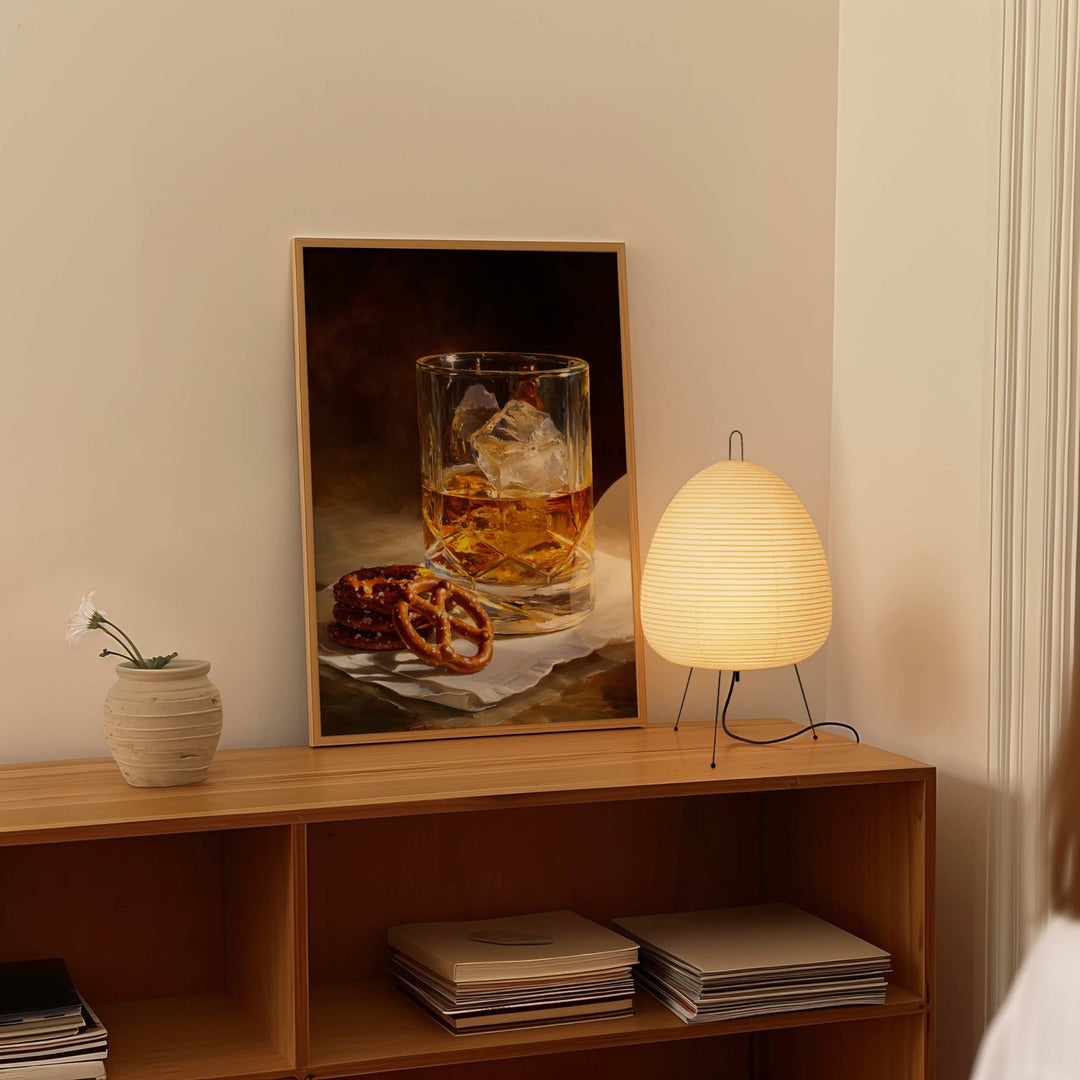 Scotch and Pretzels Oil Painting Illustration wall - art - picture - poster