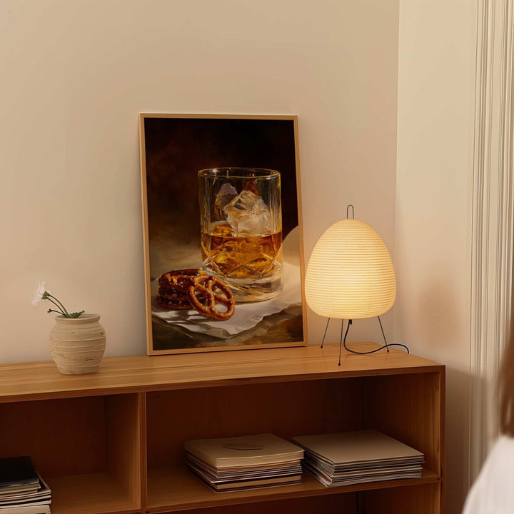 Scotch and Pretzels Oil Painting Illustration wall - art - picture - poster