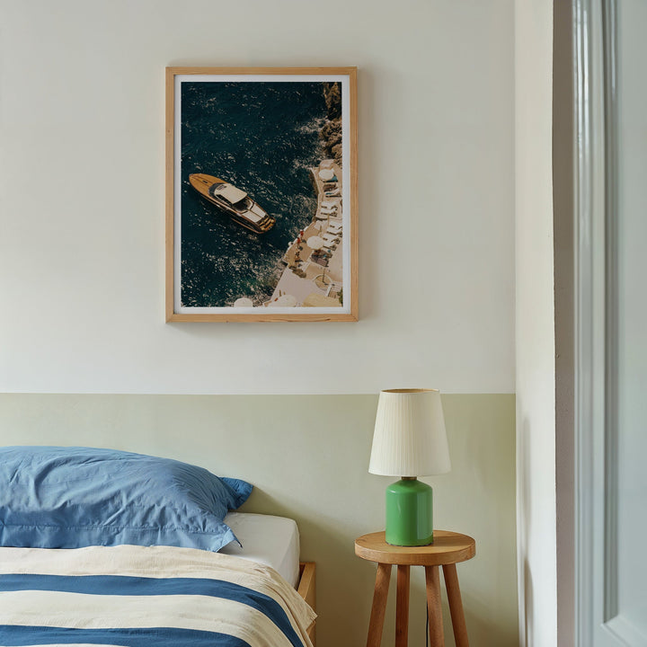 photo hanged on bedroom wall