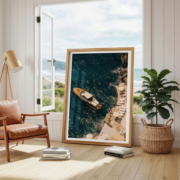 photo on floor leaning on open window 