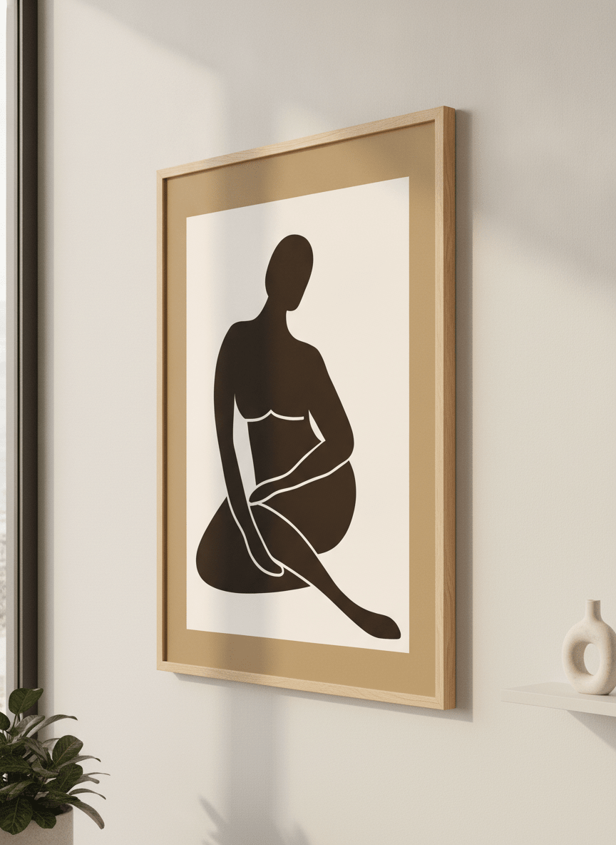Contemporary wall art featured in a bright modern office workspace