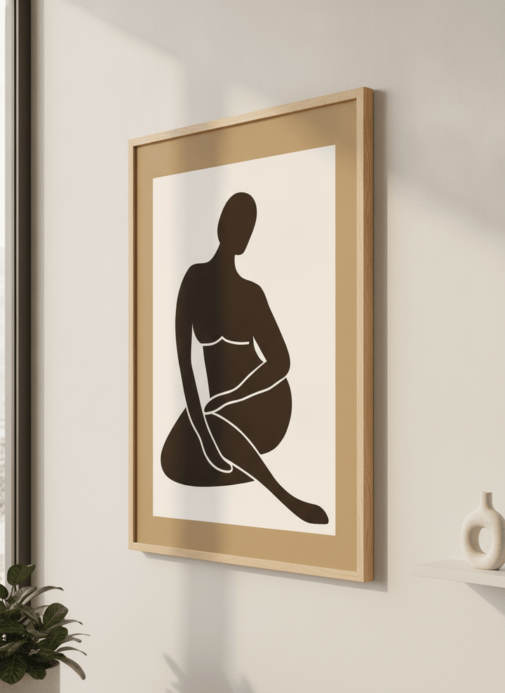 Contemporary wall art featured in a bright modern office workspace