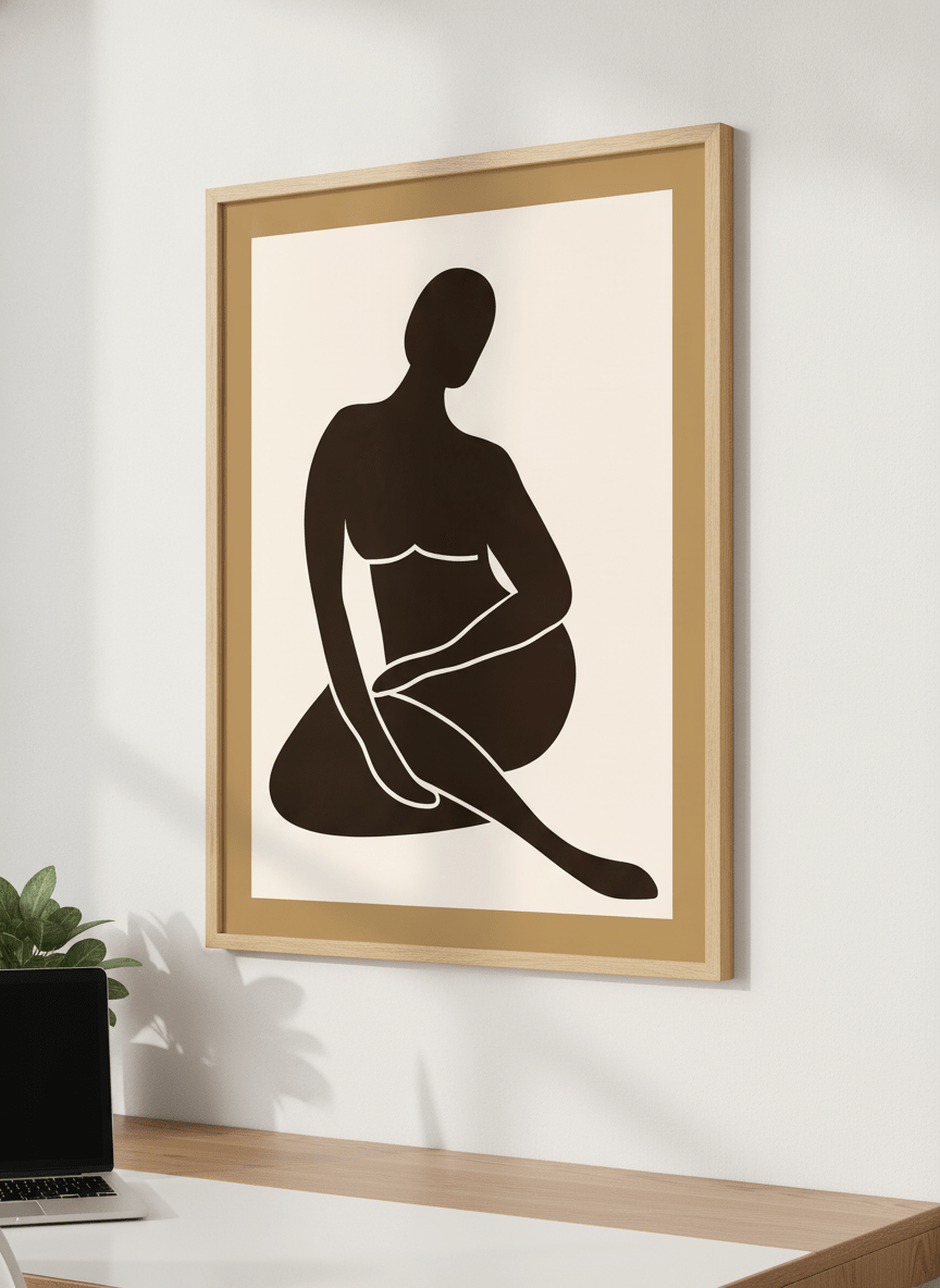 Contemporary wall art featured in a bright modern office workspace