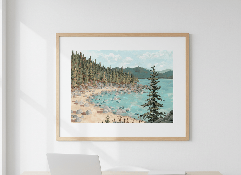 Contemporary wall art featured in a bright modern office workspace