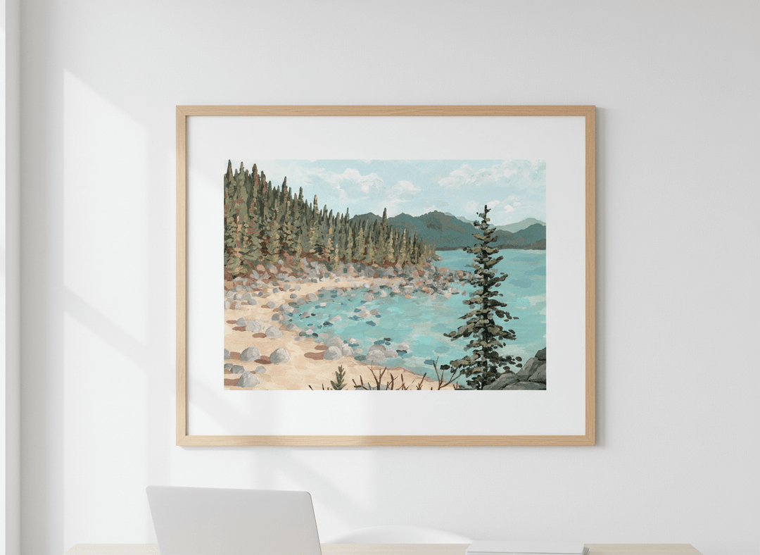 Contemporary wall art featured in a bright modern office workspace