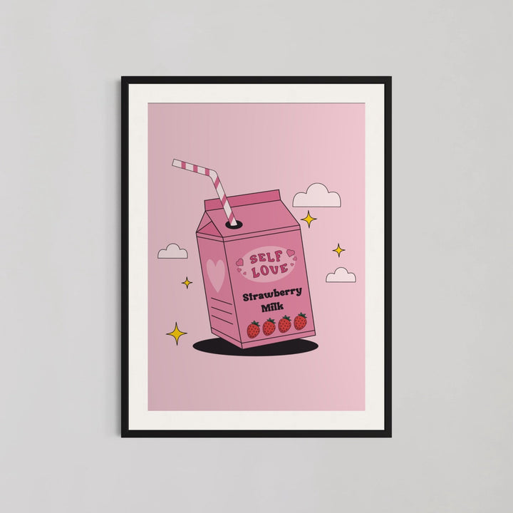 Self Love Strawberry Milk Wall Art - Style My Wall