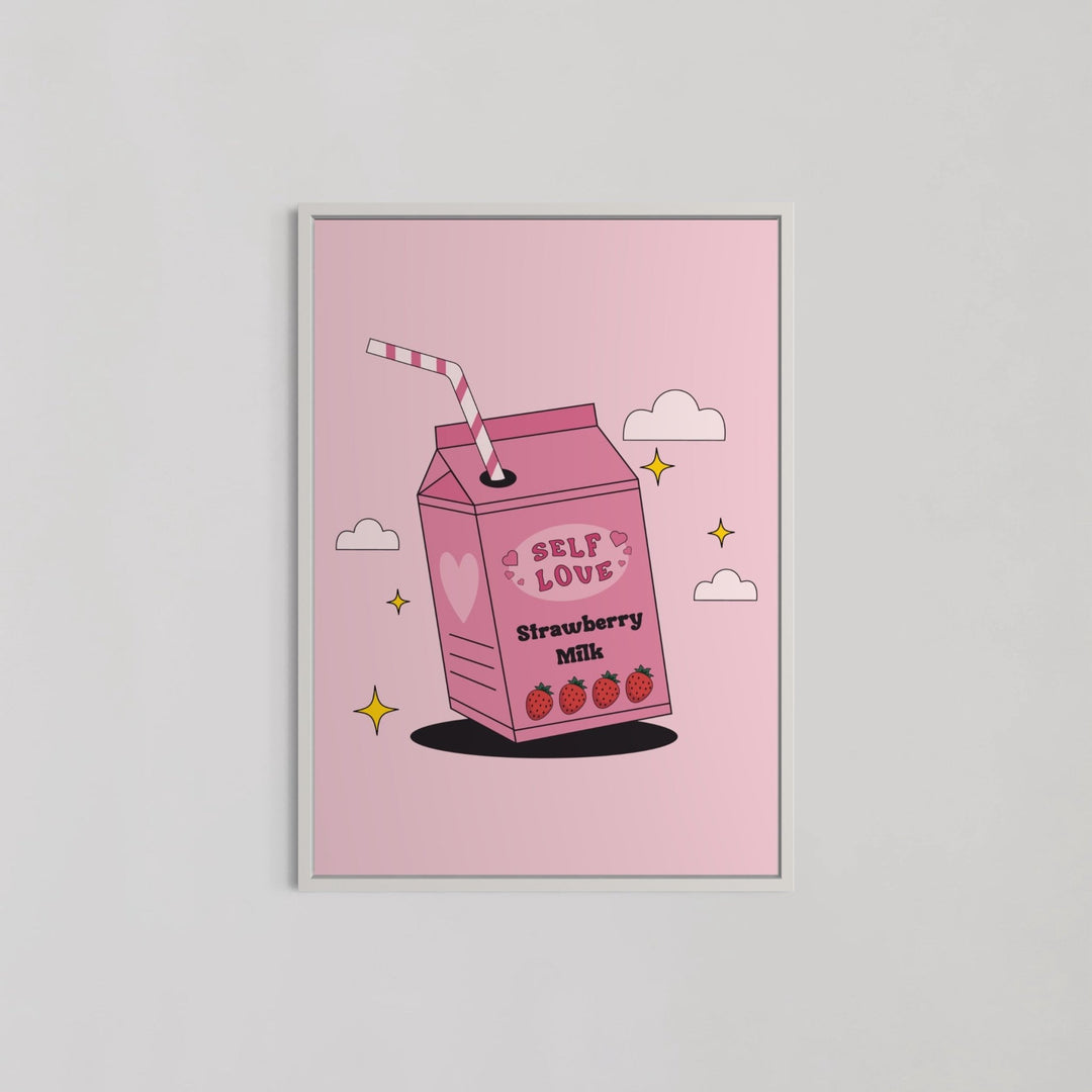 Self Love Strawberry Milk Wall Art - Style My Wall