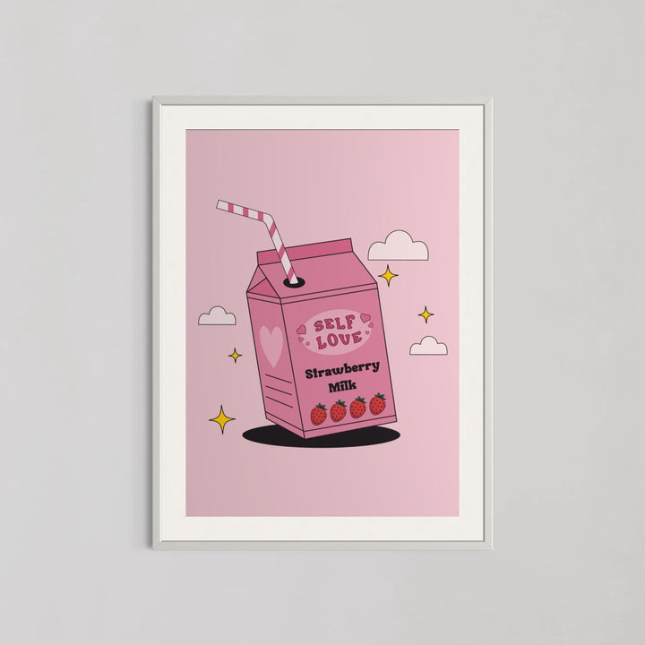 Self Love Strawberry Milk Wall Art - Style My Wall