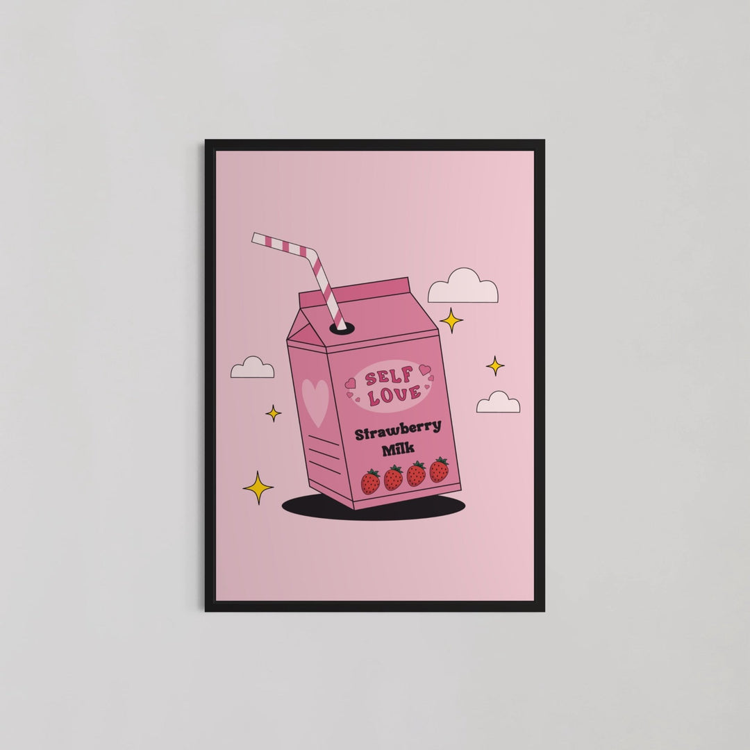 Self Love Strawberry Milk Wall Art - Style My Wall