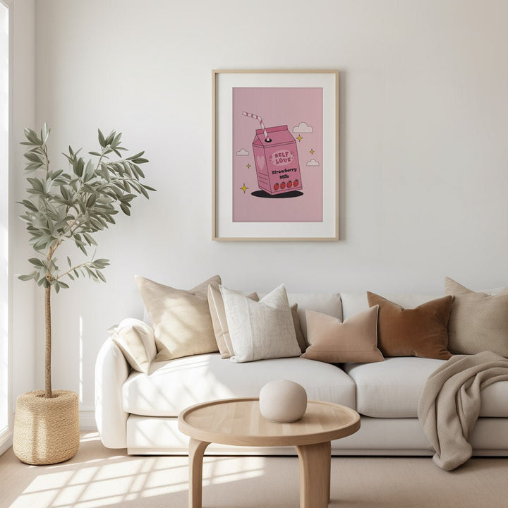 Self Love Strawberry Milk Wall Art - Style My Wall