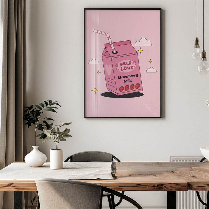 Self Love Strawberry Milk Wall Art - Style My Wall