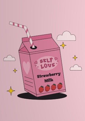 Self Love Strawberry Milk Wall Art