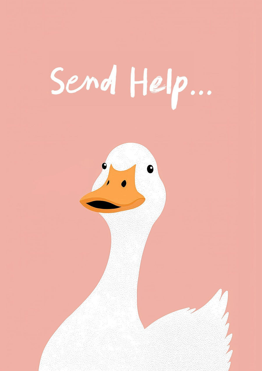 Send Help Pink Duck by Lisa Solomoniuk