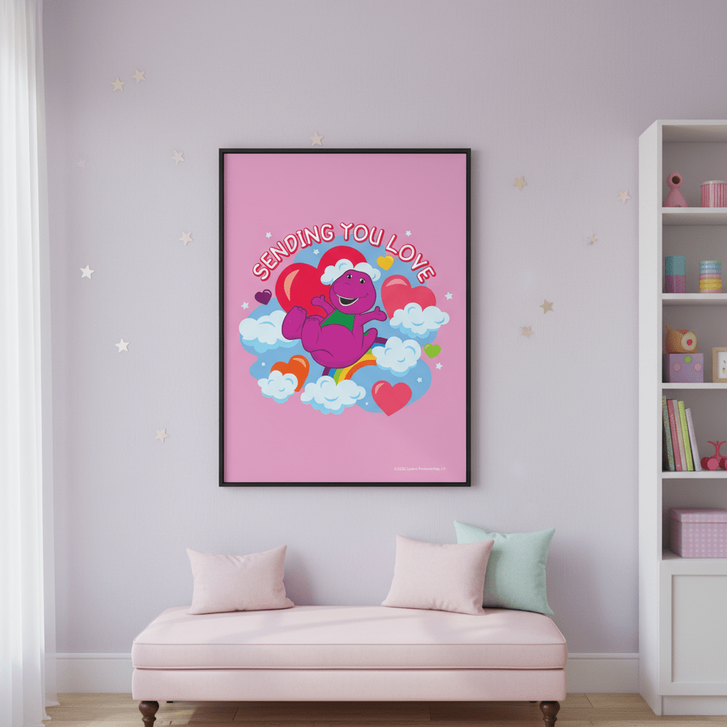 Sending You Love Barney Wall Art wall - art - picture - poster