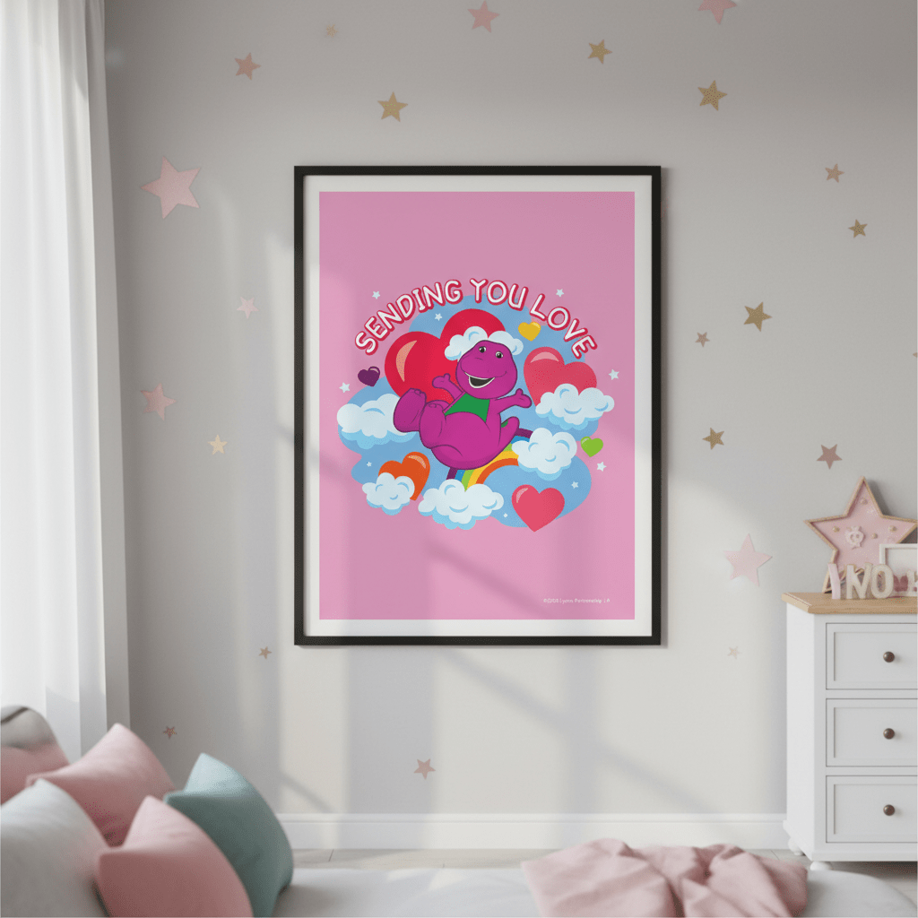 Sending You Love Barney Wall Art wall - art - picture - poster