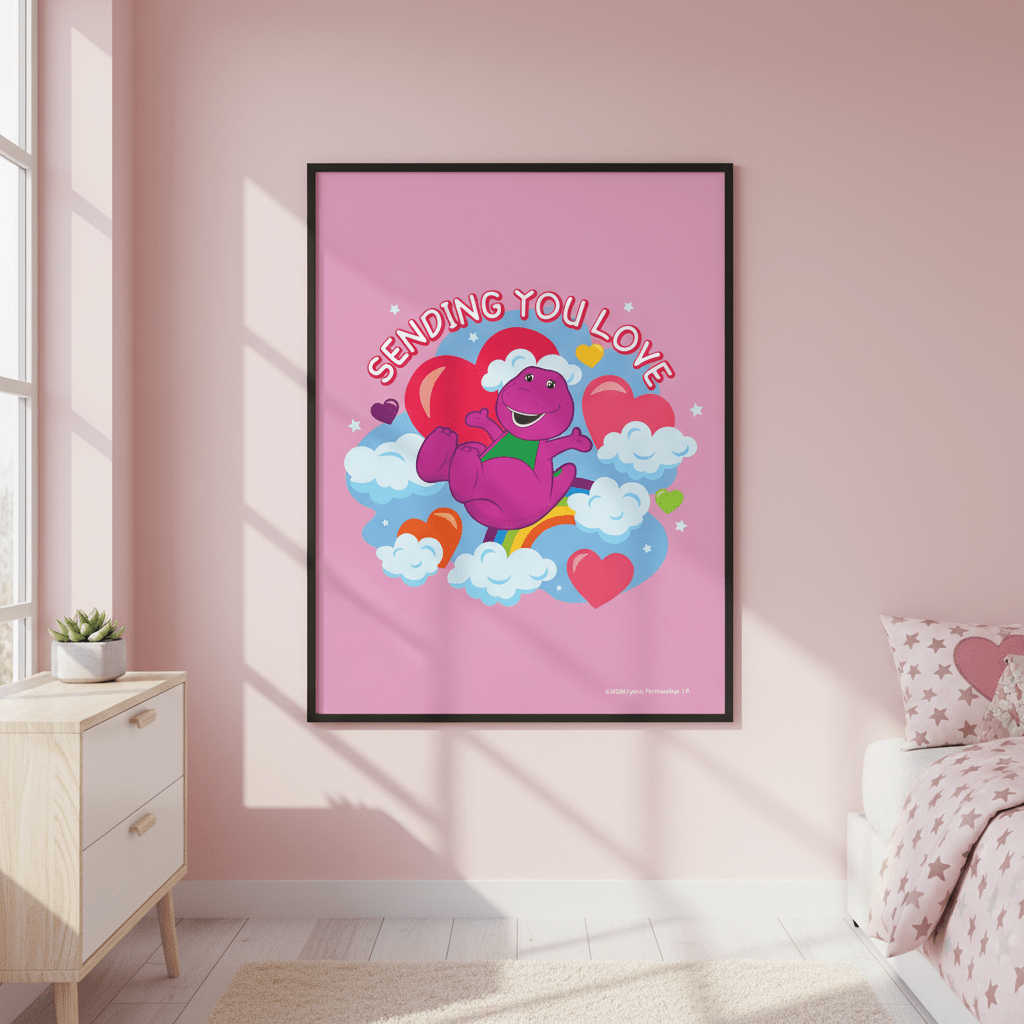 Sending You Love Barney Wall Art wall - art - picture - poster