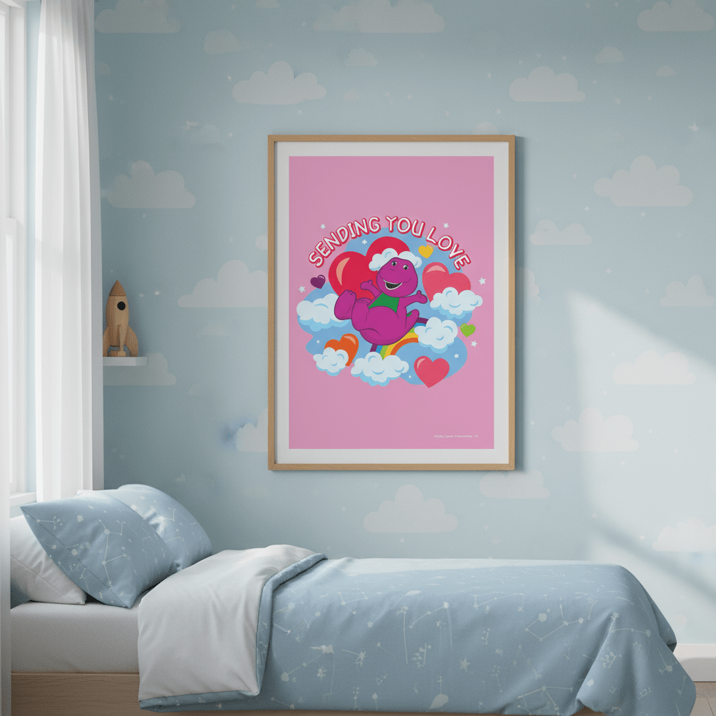 Sending You Love Barney Wall Art wall - art - picture - poster