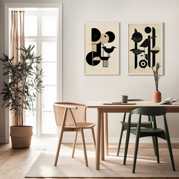 Set of 2 Abstract Geomtric Totem Aviery Wall - Style My Wall