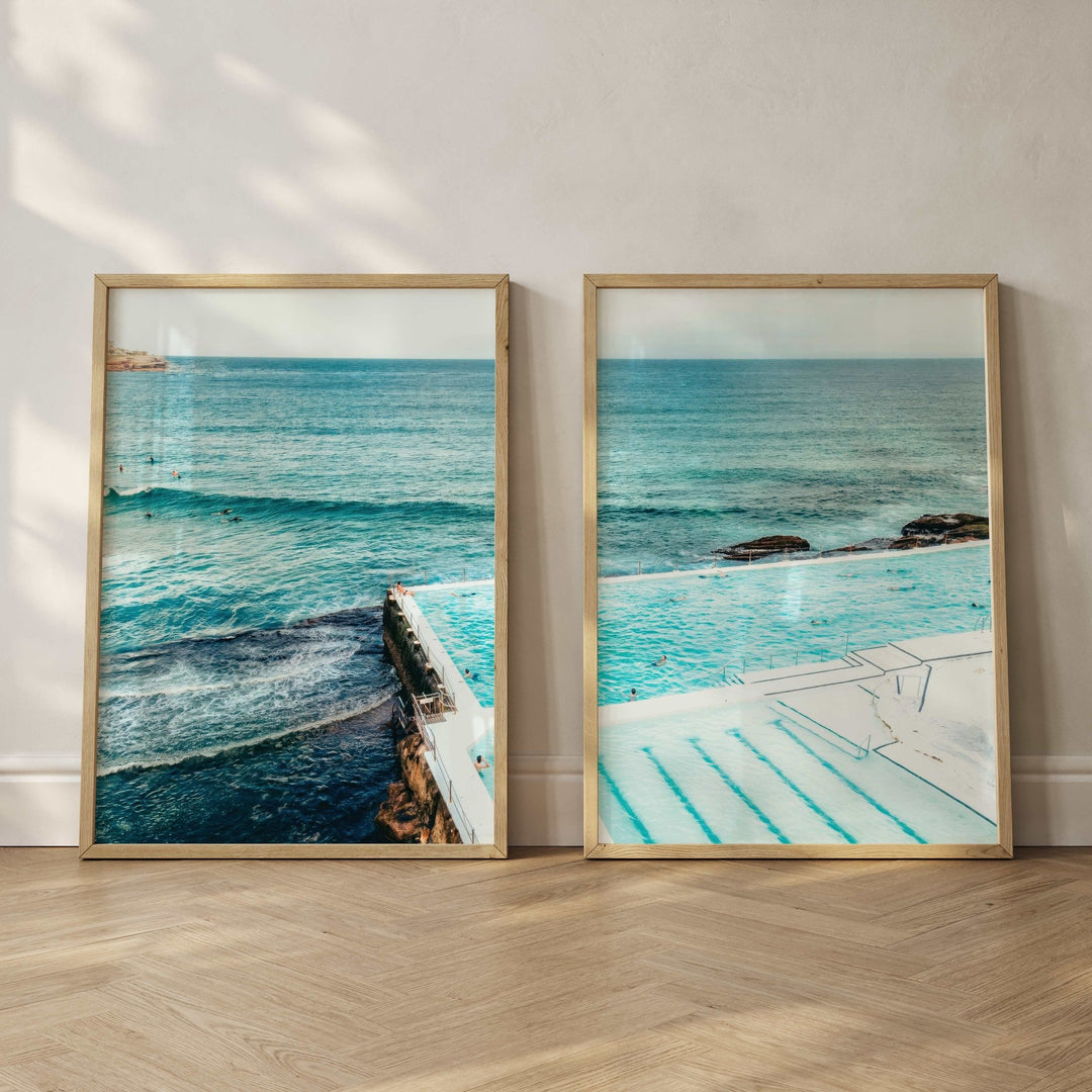 Set of 2 Bondi Icebergs Photograph Wall Art wall - art - picture - poster