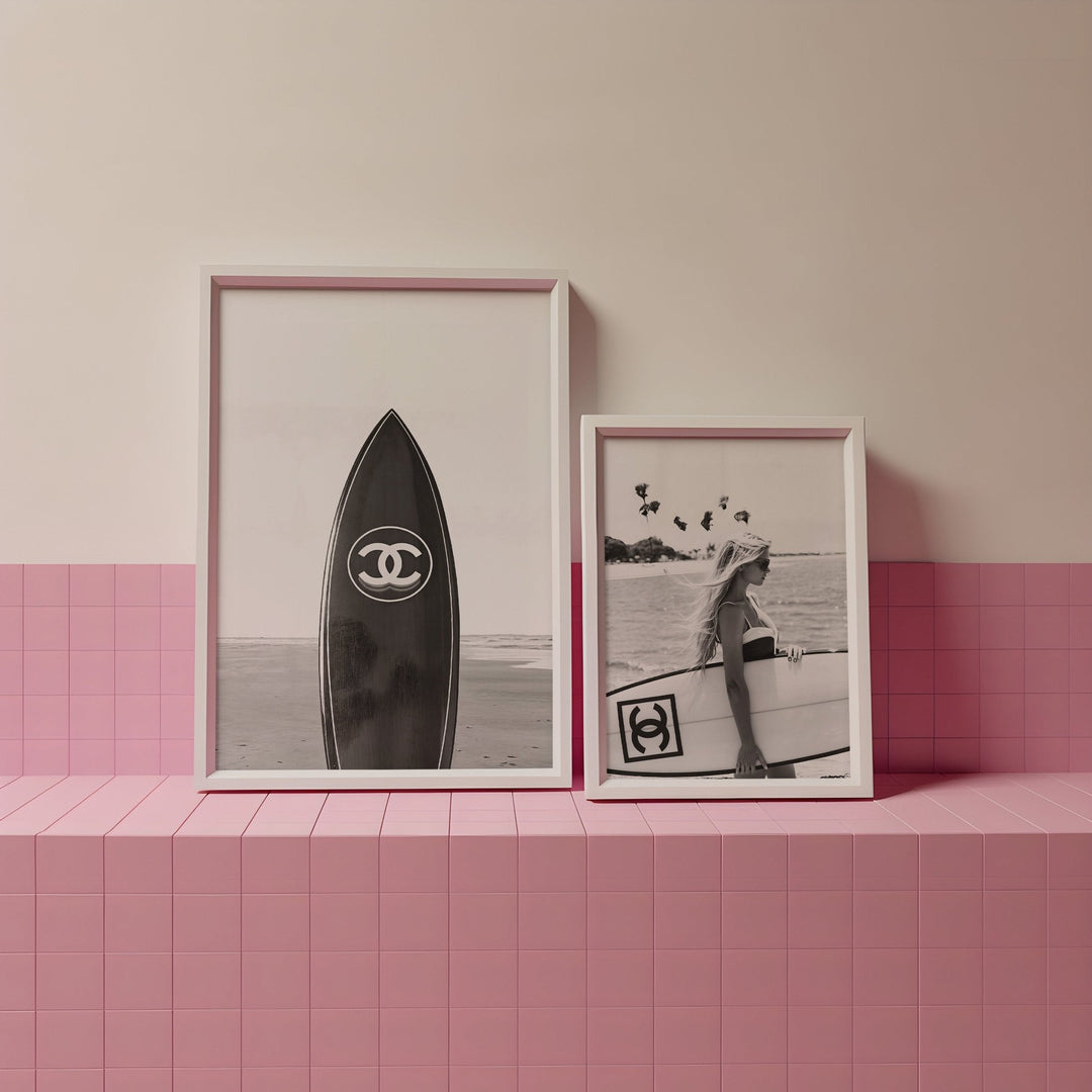 Set of 2 Chanel Poster Beach Photograph Wall Art - Style My Wall