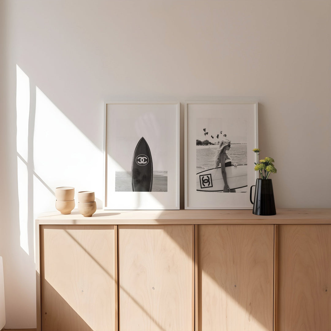 Set of 2 Chanel Poster Beach Photograph Wall Art - Style My Wall