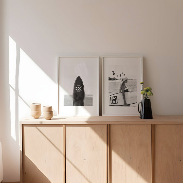 Set of 2 Chanel Poster Beach Photograph Wall Art - Style My Wall