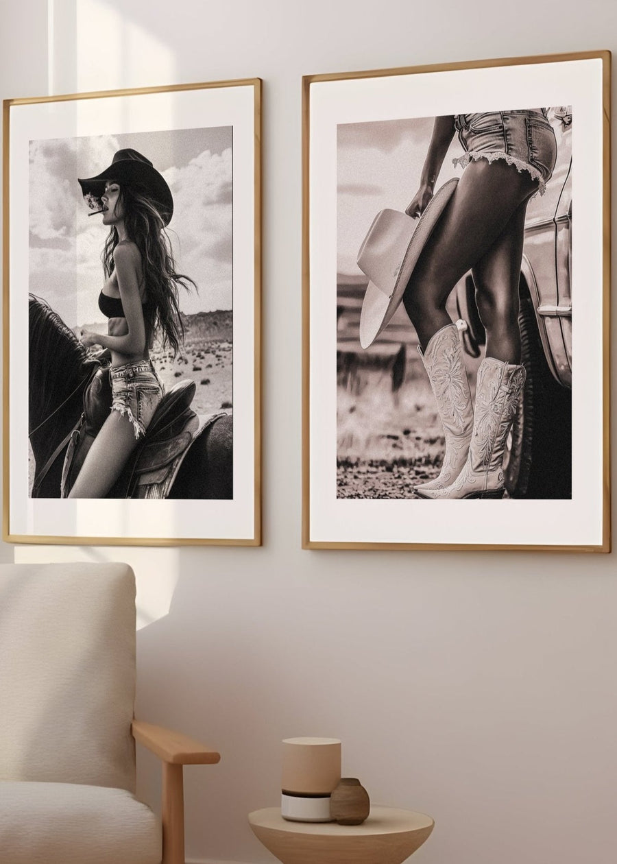 Set of 2 Cowgirl Photography Exhibition Prints