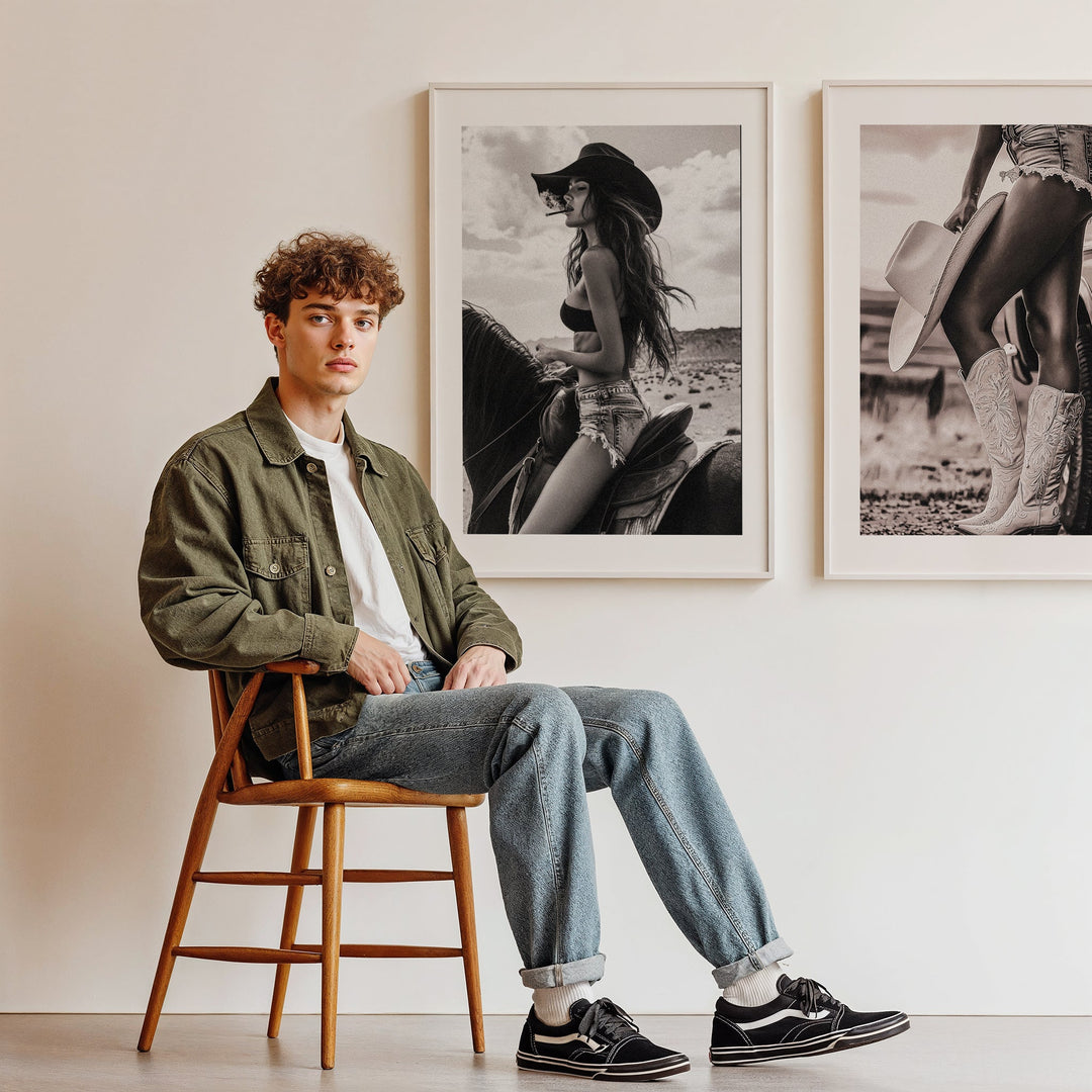 Set of 2 Cowgirl Photography Exhibition Prints wall - art - picture - poster