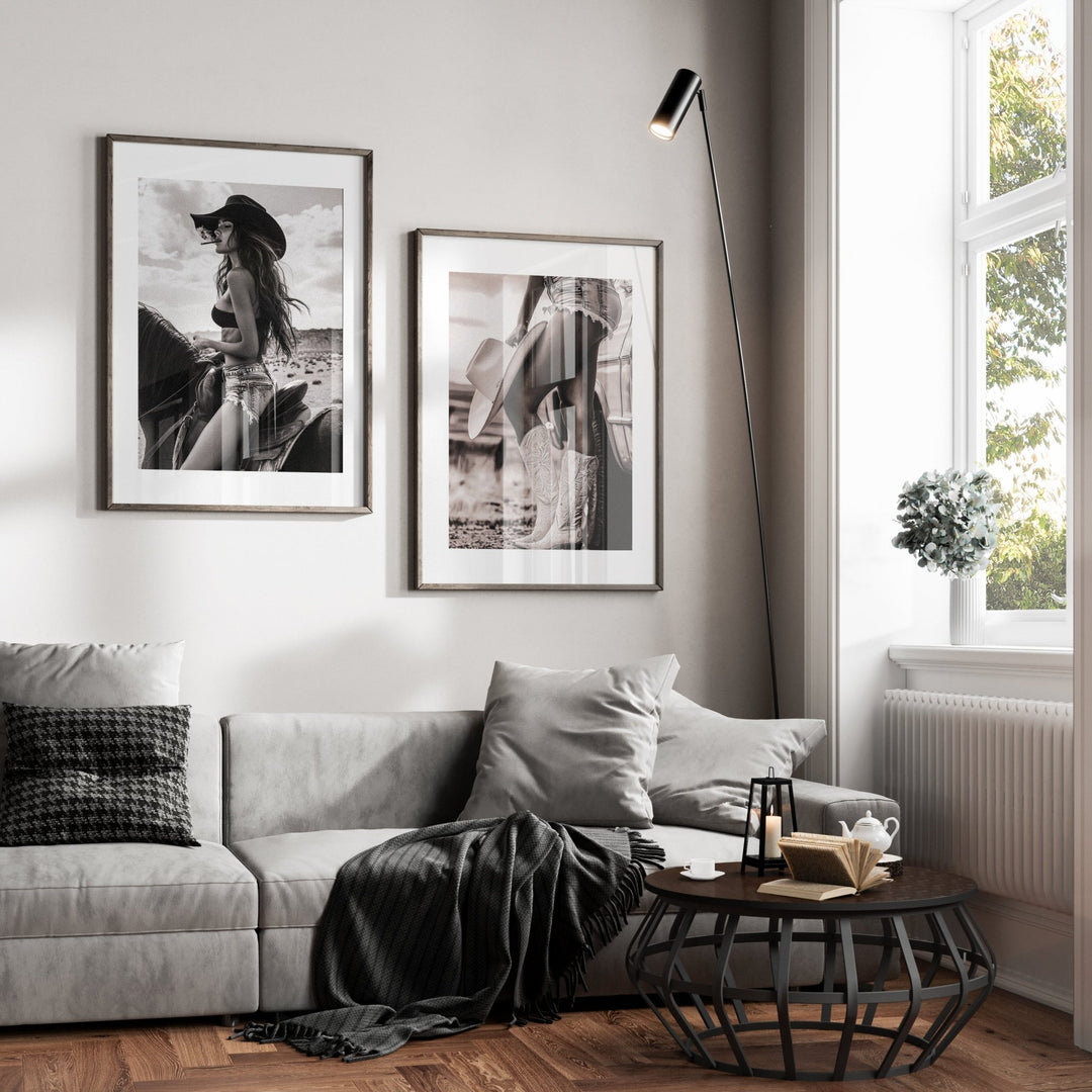 Set of 2 Cowgirl Photography Exhibition Prints wall - art - picture - poster