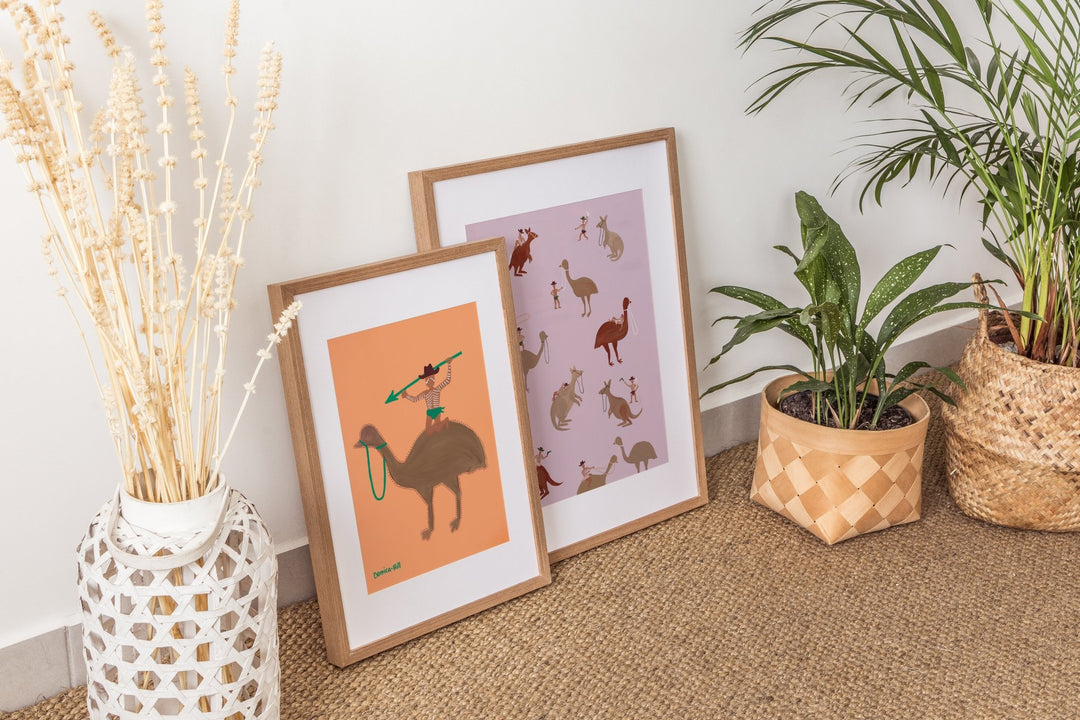 Set of 2 Deadly Riders & Feather Rider Indigenous Wall Art by Domica Hill wall - art - picture - poster