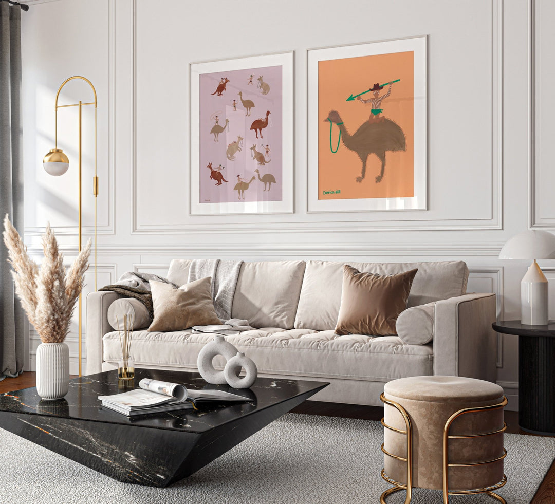 Set of 2 Deadly Riders & Feather Rider Indigenous Wall Art by Domica Hill wall - art - picture - poster