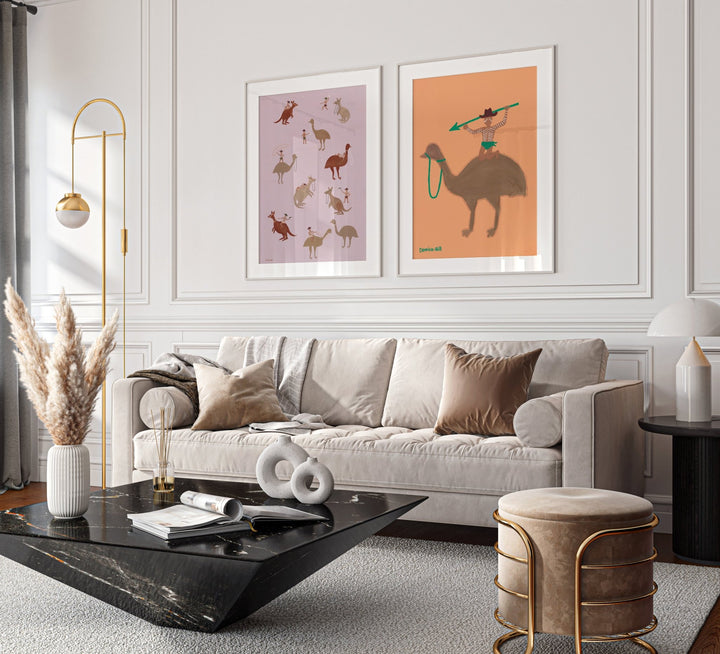 Set of 2 Deadly Riders & Feather Rider Indigenous Wall Art by Domica Hill wall - art - picture - poster