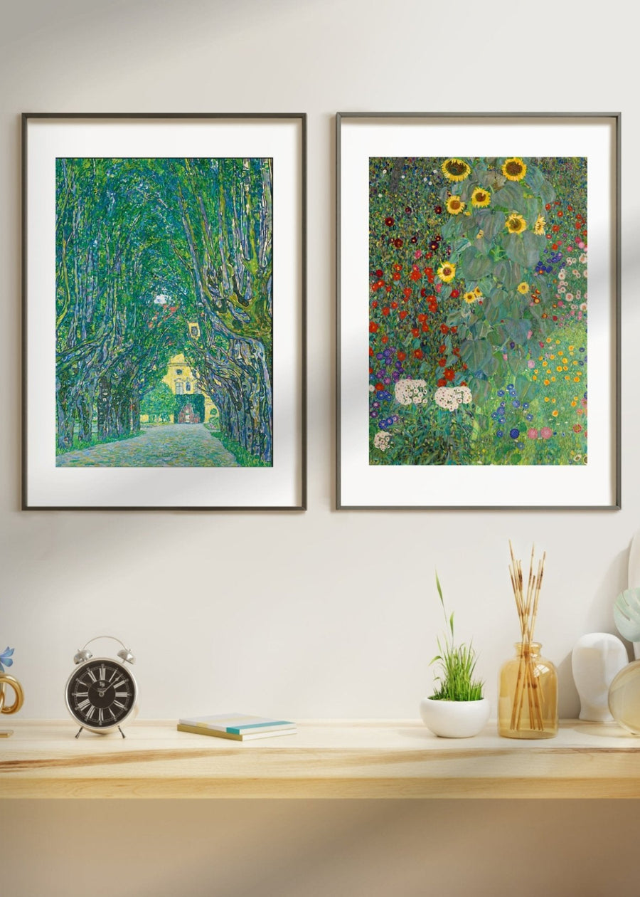 Set of 2 Exhibition Art Prints by Gustav Klimt