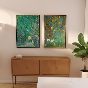 Set of 2 Exhibition Art Prints by Gustav Klimt wall - art - picture - poster