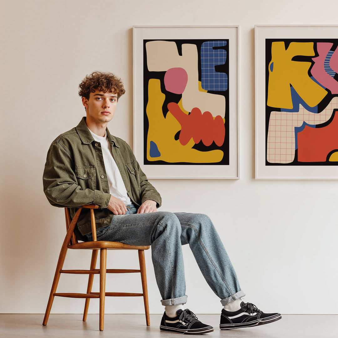 Set of 2 Fragments of Abstraction Wall Art wall - art - picture - poster