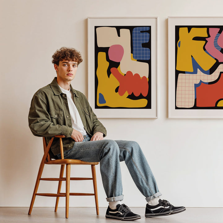 Set of 2 Fragments of Abstraction Wall Art wall - art - picture - poster