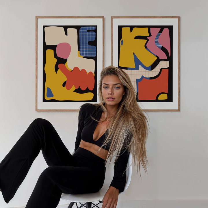 Set of 2 Fragments of Abstraction Wall Art wall - art - picture - poster