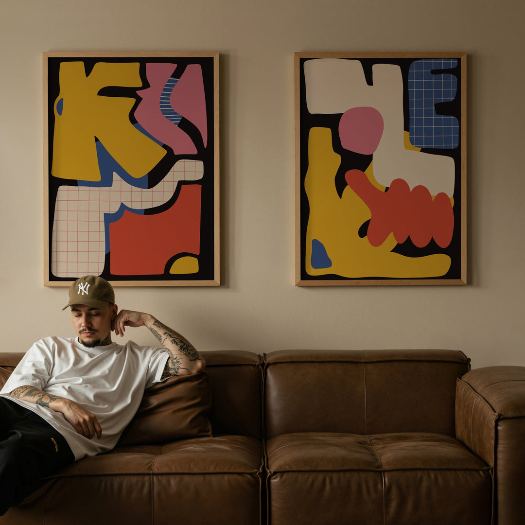 Set of 2 Fragments of Abstraction Wall Art wall - art - picture - poster