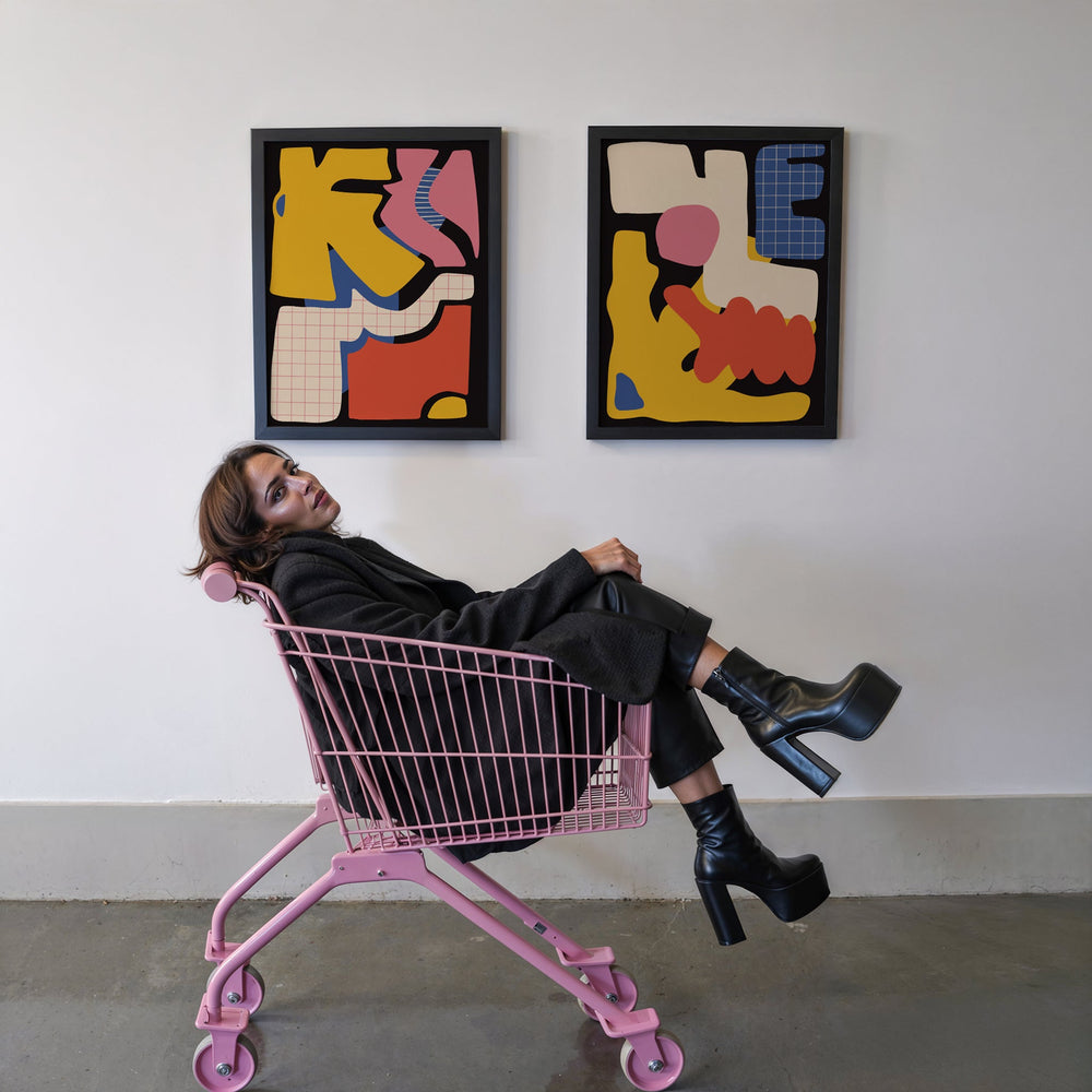 Set of 2 Fragments of Abstraction Wall Art wall - art - picture - poster