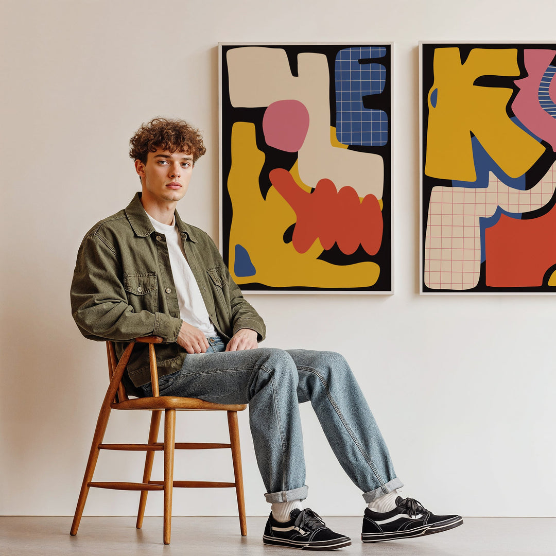 Set of 2 Fragments of Abstraction Wall Art wall - art - picture - poster