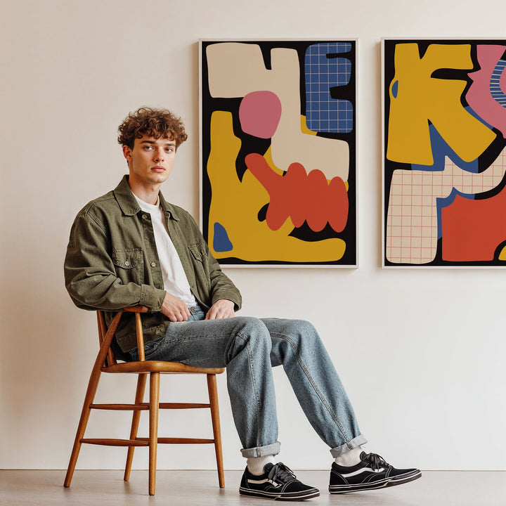 Set of 2 Fragments of Abstraction Wall Art wall - art - picture - poster