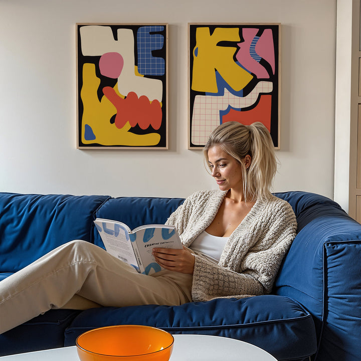 Set of 2 Fragments of Abstraction Wall Art wall - art - picture - poster