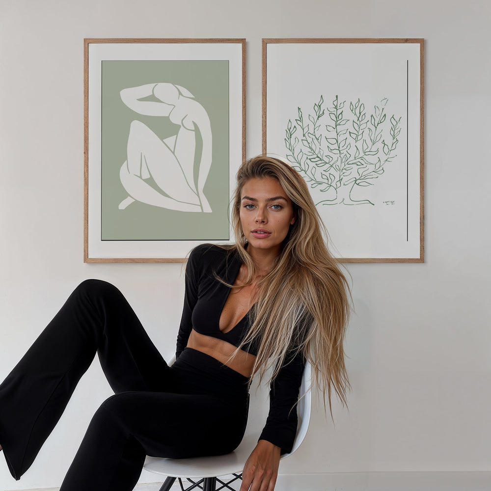 Set of 2 Green Henri Matisse Wall Art Prints wall - art - picture - poster