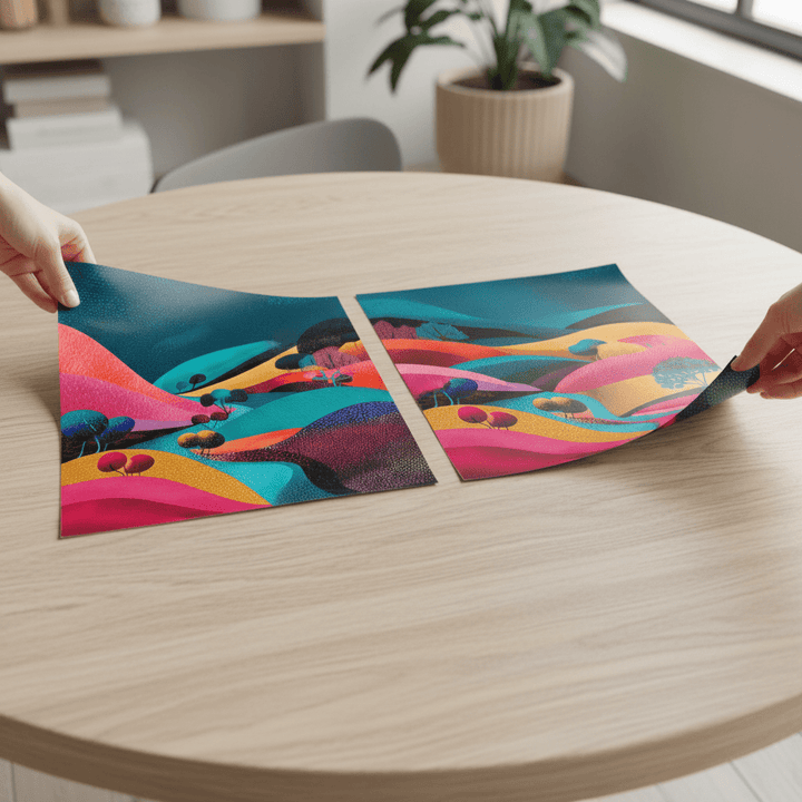 Set of 2 Japanese Evening Pop Art Hills Abstract Flow wall - art - picture - poster