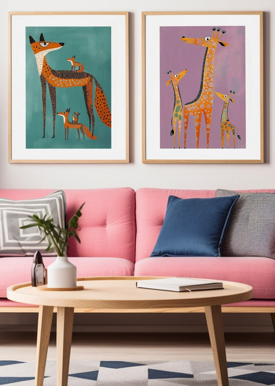Set of 2 Kids Oil Matching Pair Prints | Art Print