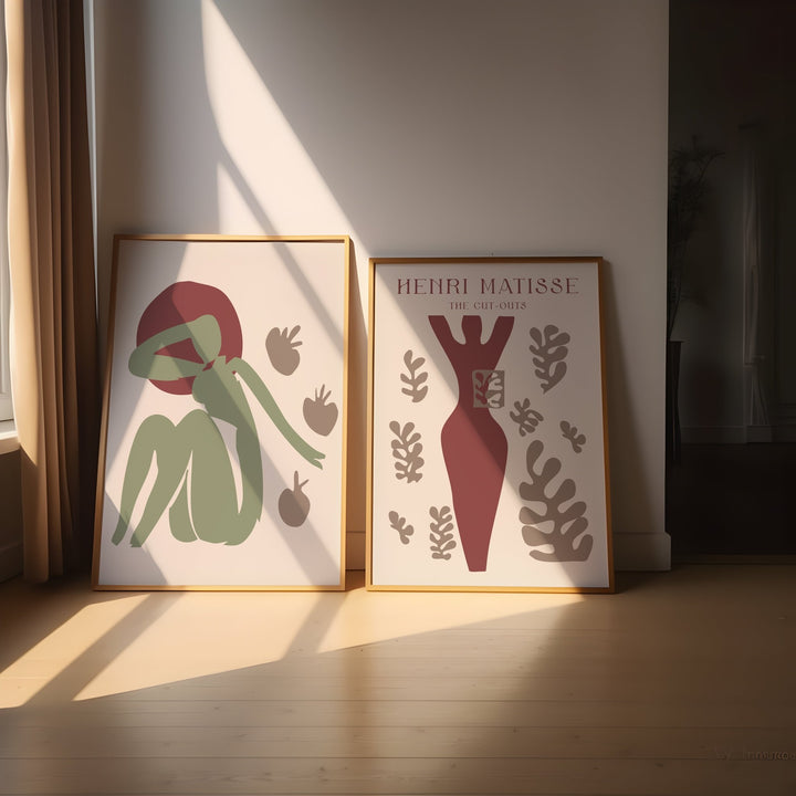 Set of 2 Olive Paper Femme by Henri Matisse wall - art - picture - poster