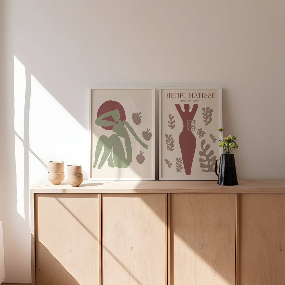 Set of 2 Olive Paper Femme by Henri Matisse wall - art - picture - poster