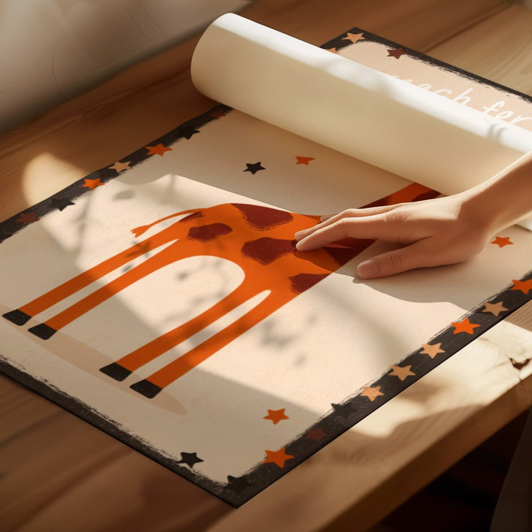 Set of 2 Tiger and Giraffe Cute Quote Animal Print wall - art - picture - poster